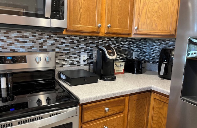 Unwind in style at our Cozy-lakefront townhome retreat. Conveniently located.