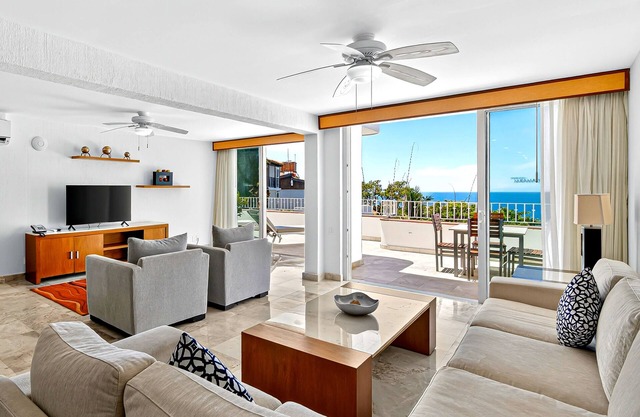 Upscale bayview villa with hot tub, private terrace, pool & stylish interiors