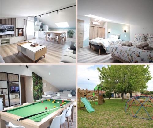 Verdun Centre - Full climatisation - 3 chambres - 7 couchages - 10 personnes - Parking Proche - Terrain 800m2 - Balnéothérapie - Air de jeux extérieurs - TOP CONFORT - Géré par PrestaZen'Services