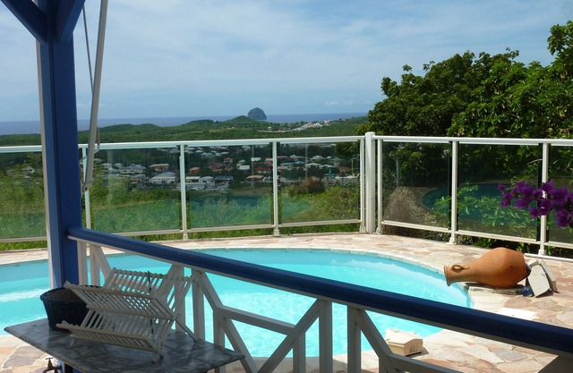 Villa with private saltwater pool and panoramic view of the sea and Diamond Rock