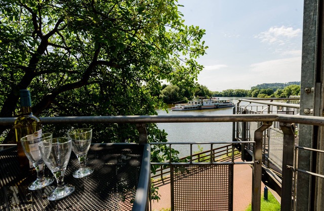 Weserwohnung - boat house holiday on the banks of the river Weser