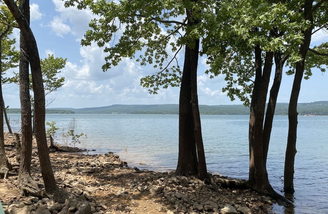 Wooded Bliss on 1 acre with lake access across the street and sleeps up to 10!
