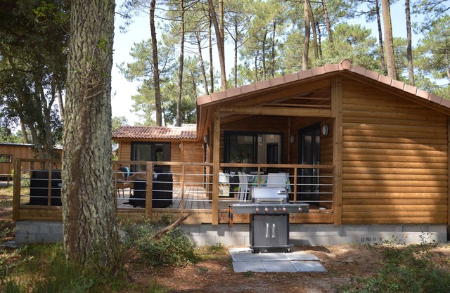 Wooden Chalet 13 people, 900m beach, pool and activities for all