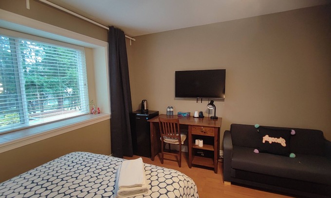 Burnaby Villa | 近邻商业中心Metropolice，安静内街，中央空调，2张双人床。