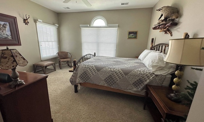 Mackinaw City Condo | 05 The Straits of Mackinaw Rustic Charm