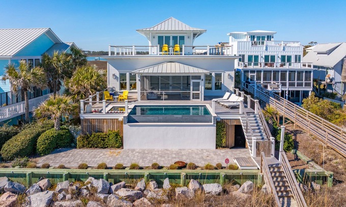 Folly Beach House | 1029 W Ashley -The View -Infinity Pool - Ocean, Sunrise and Sunset Views