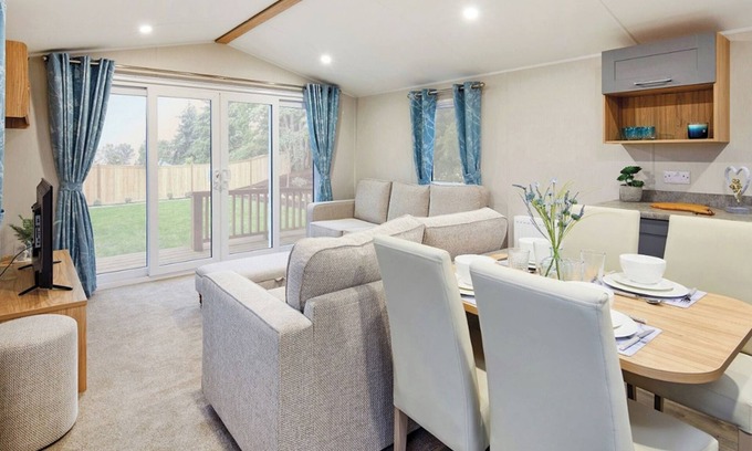 Chapel Saint Leonards House | 12ft-wide stylish and comfortable caravan with one double and one twin.
