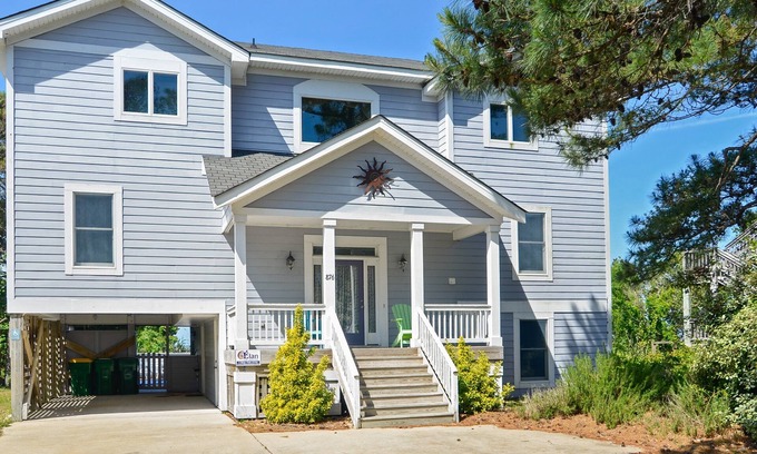 Monteray Shores House | 1562 - Coucher Du Soleil, 5-bed 5.5-bath soundfront Corolla, NC, pet friendly, private pool, hot tub