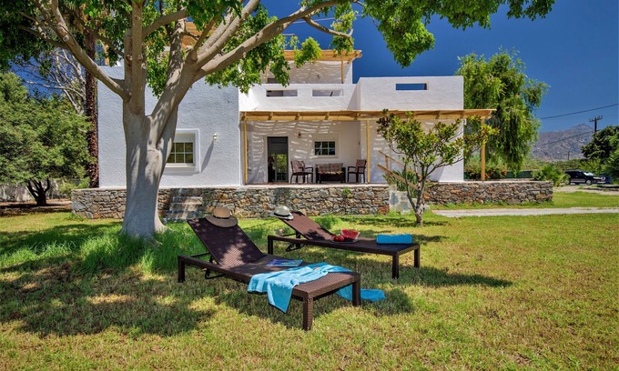 Ierapetra Villa | 163sqm Family villa, 7min walk to the beach, 2.500sqm of garden, sea view
