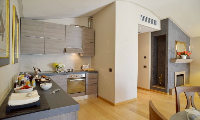 San Casciano dei Bagni Apartment | 1750 square feet, 2 bedrooms, 2 bathrooms, kitchen & living, panoramic terrace