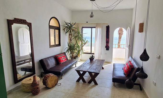 Dahab Apartment | 1st line on beach loft NO1,LTBL , 90m2, sleeps 6, newly renovated, all amenities