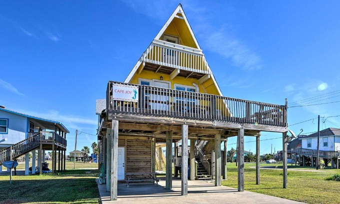 Surfside Beach House | 2 Blocks to Surfside Beach A-Frame Home with Deck