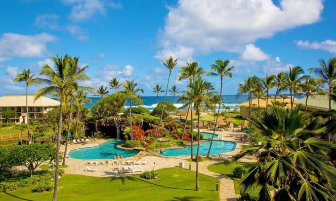 Hanamaulu Hotel | 2 Partial Ocean View 2 Double Beds at Kauai Beach Resort & Spa, Pool!