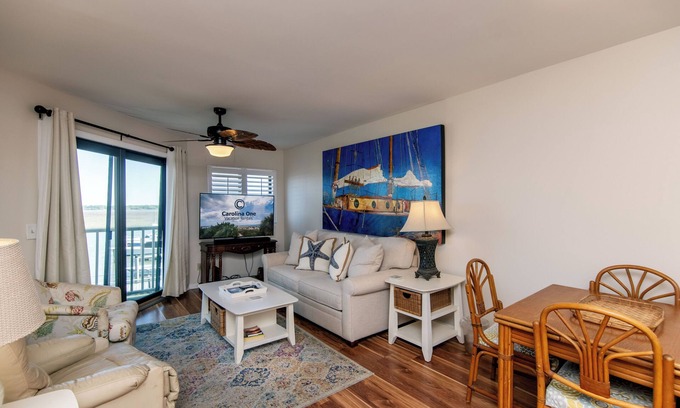 Edisto Island Condo | 214 Bay Creek Villa-Beautiful 2nd Floor Villa;Private Balcony;Water Views;Communal Pool
