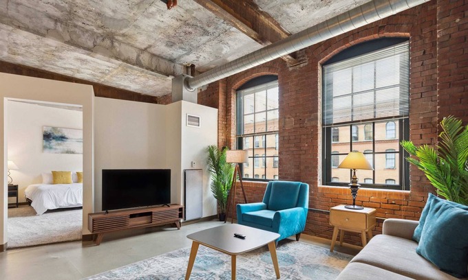 Strip District Apartment | 2BR Historic Loft Retreat With Pool & Gym