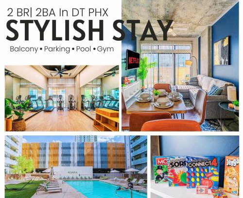 Evans Churchill Apartment | 2BR Roosevelt Row Gym Pool Parking Sleeps 8