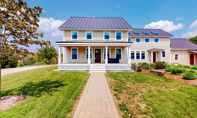 Waterbury Center Apartment | 3-bedroom suite in a vintage farmhouse with on-site hot tub - near ski/hike/bike