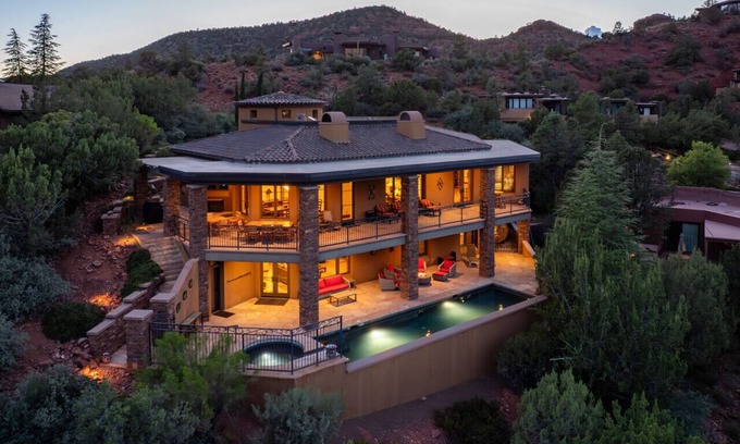 Sedona Apartment | 5BR Expansive Villa with Pool, Spa & Panoramic Views