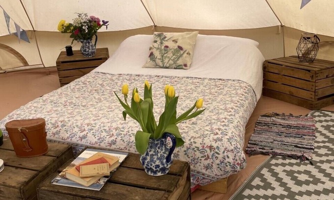 Foxley RV Rental | 6m luxury Bell tent with river views