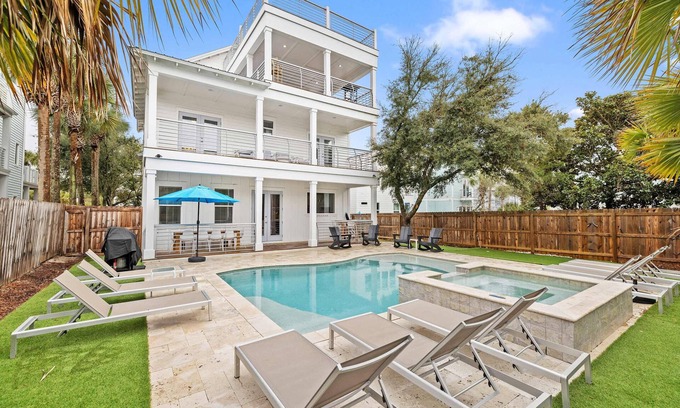 Crystal Beach House | 8BR Destin Escape with Pool, Hot Tub and Game Room