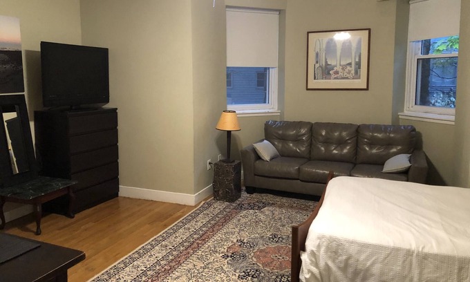 Brookline Apartment | A bright studio in prime commute location, steps aways to metro Green line C&D.