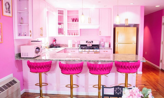 West New York Apartment | A Pink Wonderland 20 Minutes from Manhattan NYC