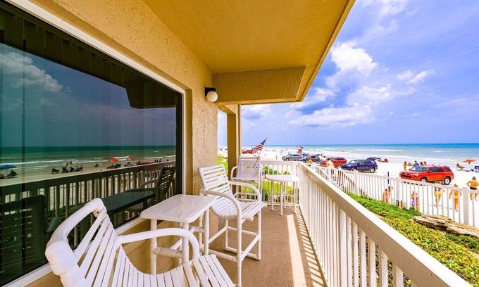 New Smyrna Beach Condo | A107 fantastic ocean front, ground floor unit steps from Flagler Ave.