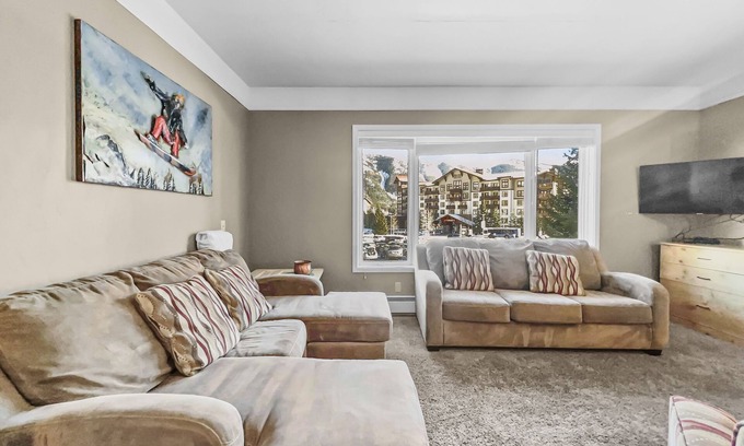 Copper Mountain Village Condo | Affordable Ski Condo with great views and shared hot tub! TL212