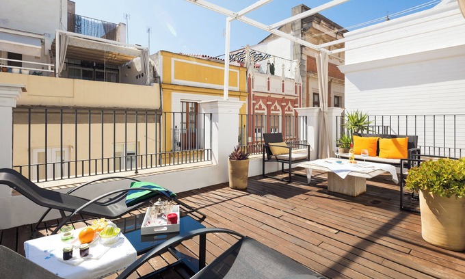 San Bartolome Apartment | Alhóndiga Ático. 1-bedroom, private terrace