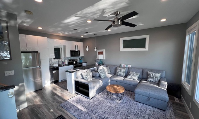 Turtle Lake House | Amazing fall colors, modern lakefront home with fire pit, dock, optional pontoon