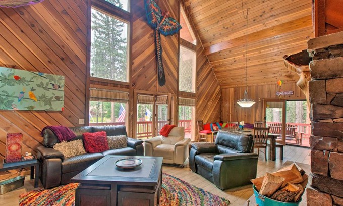 Angel Fire House | Angel Fire Cabin Hot Tub, Fire Pit and Trail Access