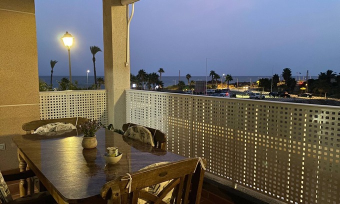 San Juan de los Terreros Apartment | Apartment 'Apartamento Al Lado De La Playa' with Sea View, Shared Pool and Wi-Fi