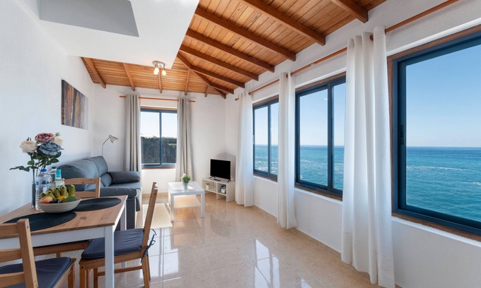 Puerto Naos Apartment | Apartment 'La Bayana - 8' with Sea View, Shared Pool and Wi-Fi