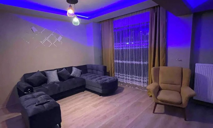 Esenyurt House | Apartment room and salon within a block with a pool and gym