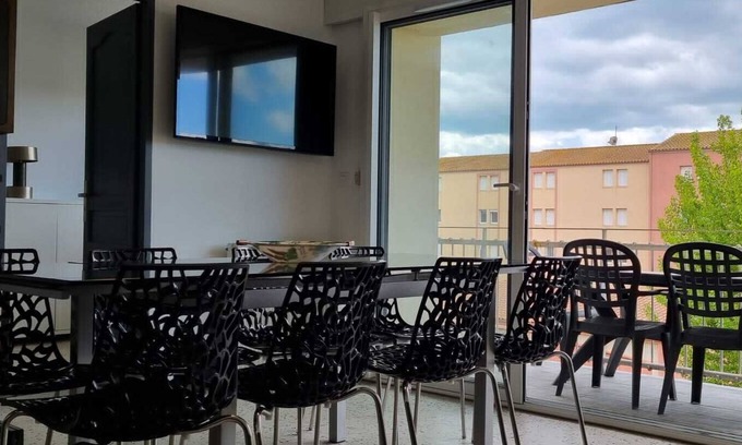 Valras-Plage Apartment | Apartment T4,air-conditioned,3bedroom,sleeps 8, Narbonne, Montpellier, Cap d'Agde