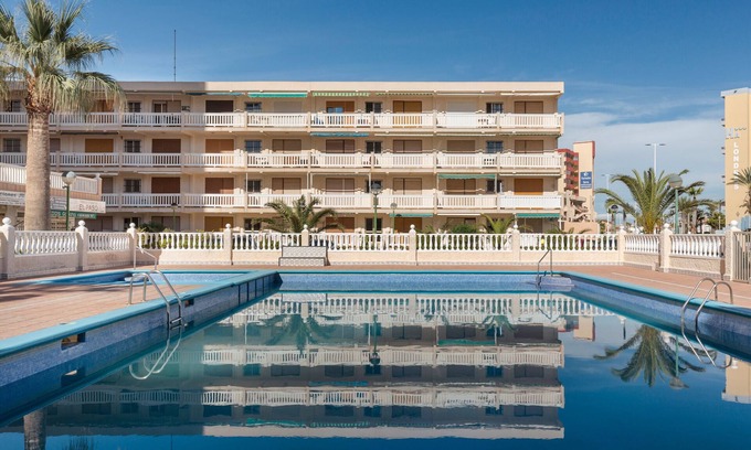 San Javier Apartment | Apartment 'Vistas A Los 2 Mares' with Sea View, Shared Pool and Air Conditioning