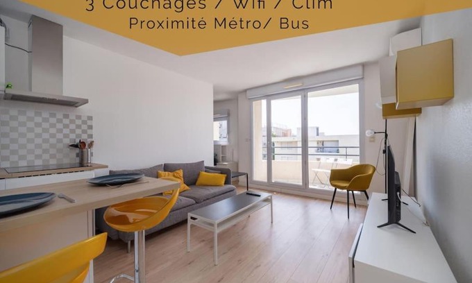 Baille Apartment | Appartement tout équipé climatisé Terrasse Hôpital de la Timone