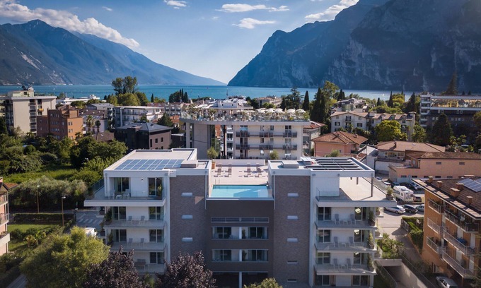 Riva del Garda Condo | Aris Apartments with Skypool, garage, large balcony, proximity to lake