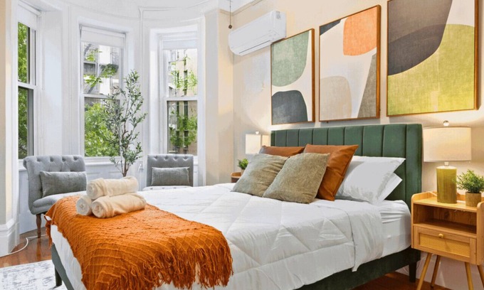 Upper Manhattan Condo | Artful 3BDR: Near Subway, Stadium + Private Patio
