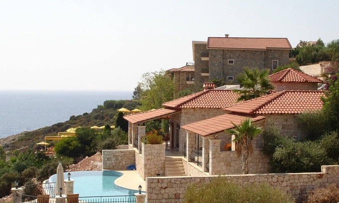 Kas Villa | Attractive villa with a large pool and private sea access - stunning view