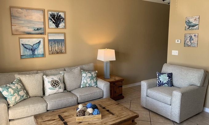 Crystal Beach Condo | AUGUST SPECIALS! Great family condo STEPS from beautiful beach! FREE Parking!