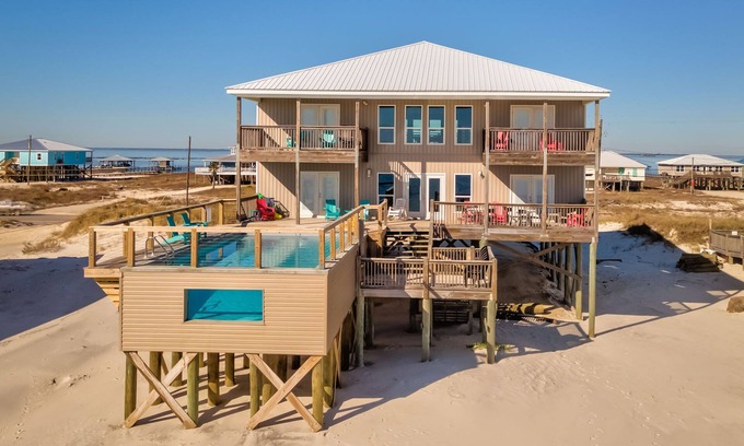 Dauphin Island House | Bama Breeze - Gulf Beachfront, 6 Bedrooms, 6 Baths, Pool Table, Sleeps 20
