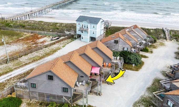 North Topsail Beach House | Beachfront townhome, private beach access, outdoor space & amenities.
