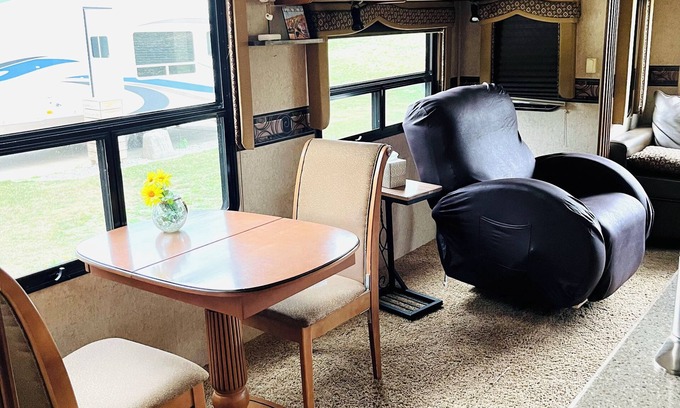 Plainwell House | Beautiful 40’ RV in a small park 100’ from a all sports lake.