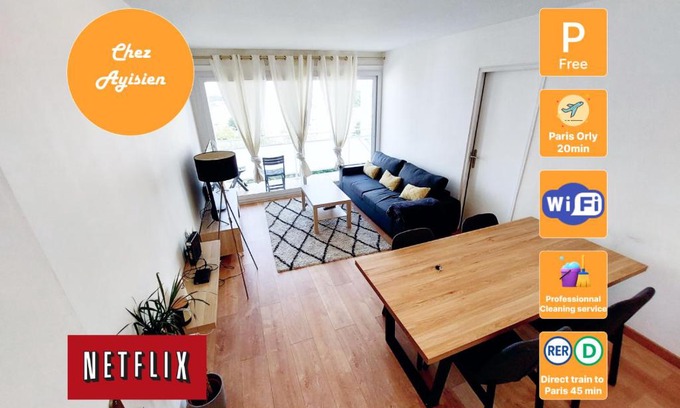 Ris Orangis Apartment | Beautiful & cosy 3 bedrooms full accommodation