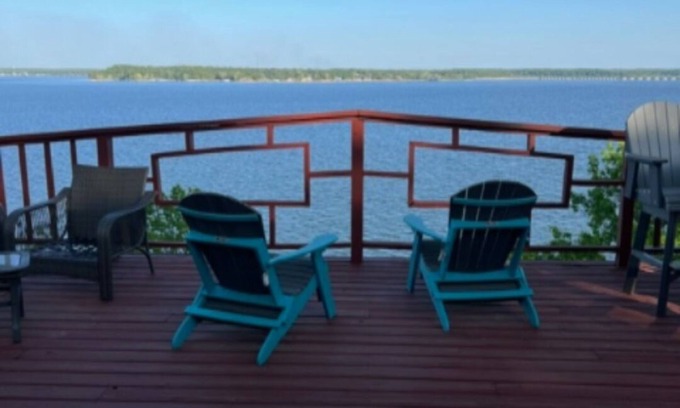 Vinita House | Beautiful Lake House on cliff overlooking South Grand Lake. Breath-taking views!