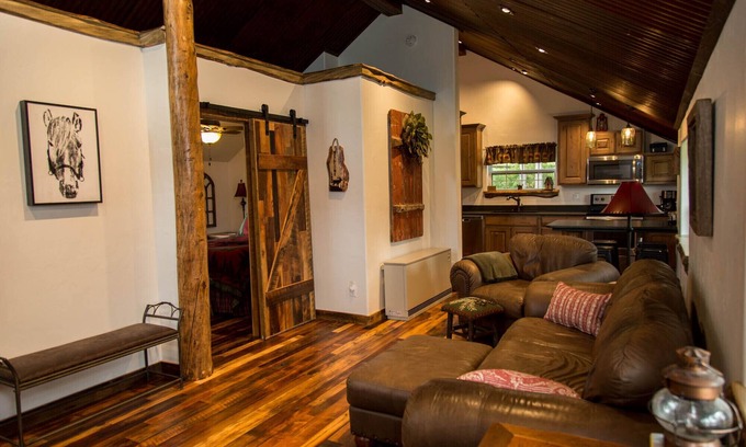 South Fork Cabin | Beautiful Newly Remodeled Log Cabin at Tiny Timbers Resort!