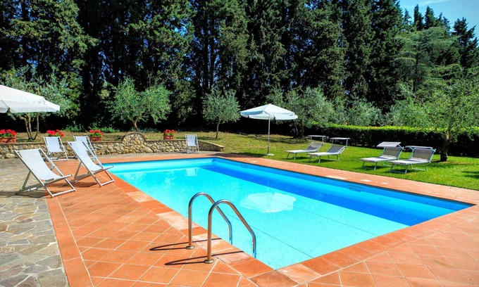 Poggiarello Villa | Beautiful private villa with private pool, WIFI, A/C, patio, panoramic view, parking, close to Siena