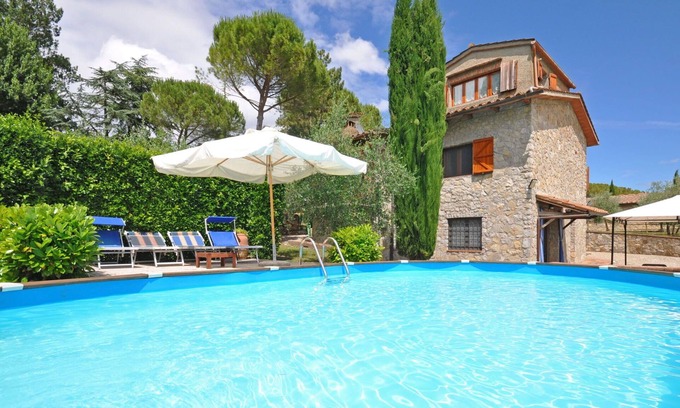 San Sano Villa | Beautiful private villa for 8 guests with WIFI, A/C, private pool, TV, patio and panoramic view