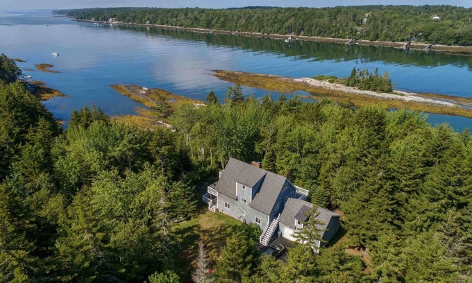 Harpswell House | Beautiful waterfront home, multiple decks, expansive views, private dock, large yard, and more!